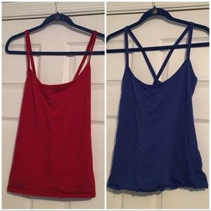 ⭐️FINAL⭐️ Red and Blue Tanks with Cross Straps